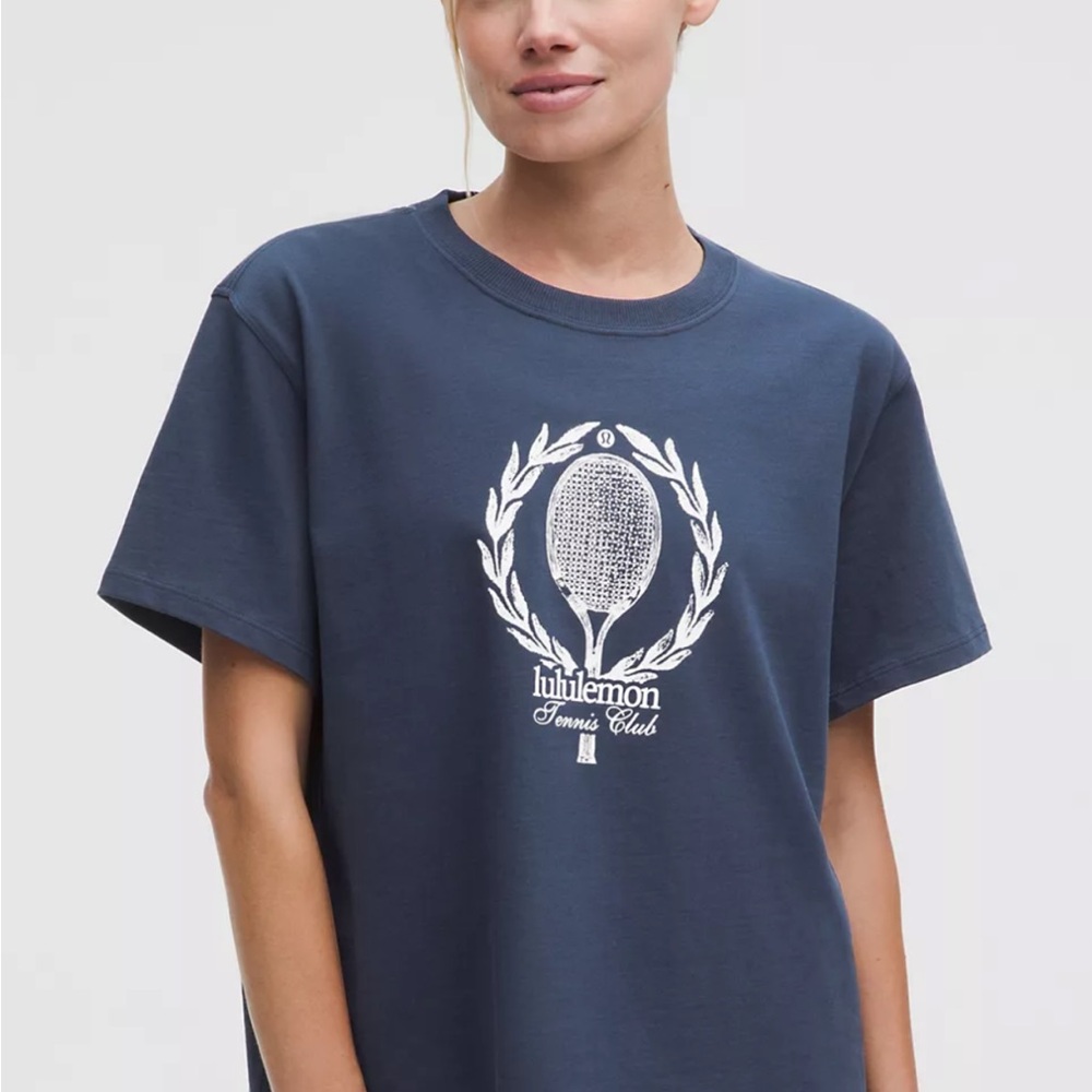 Lululemon Relaxed-Fit Cotton T-Shirt *Tennis Club SZ-2
Club Blue New